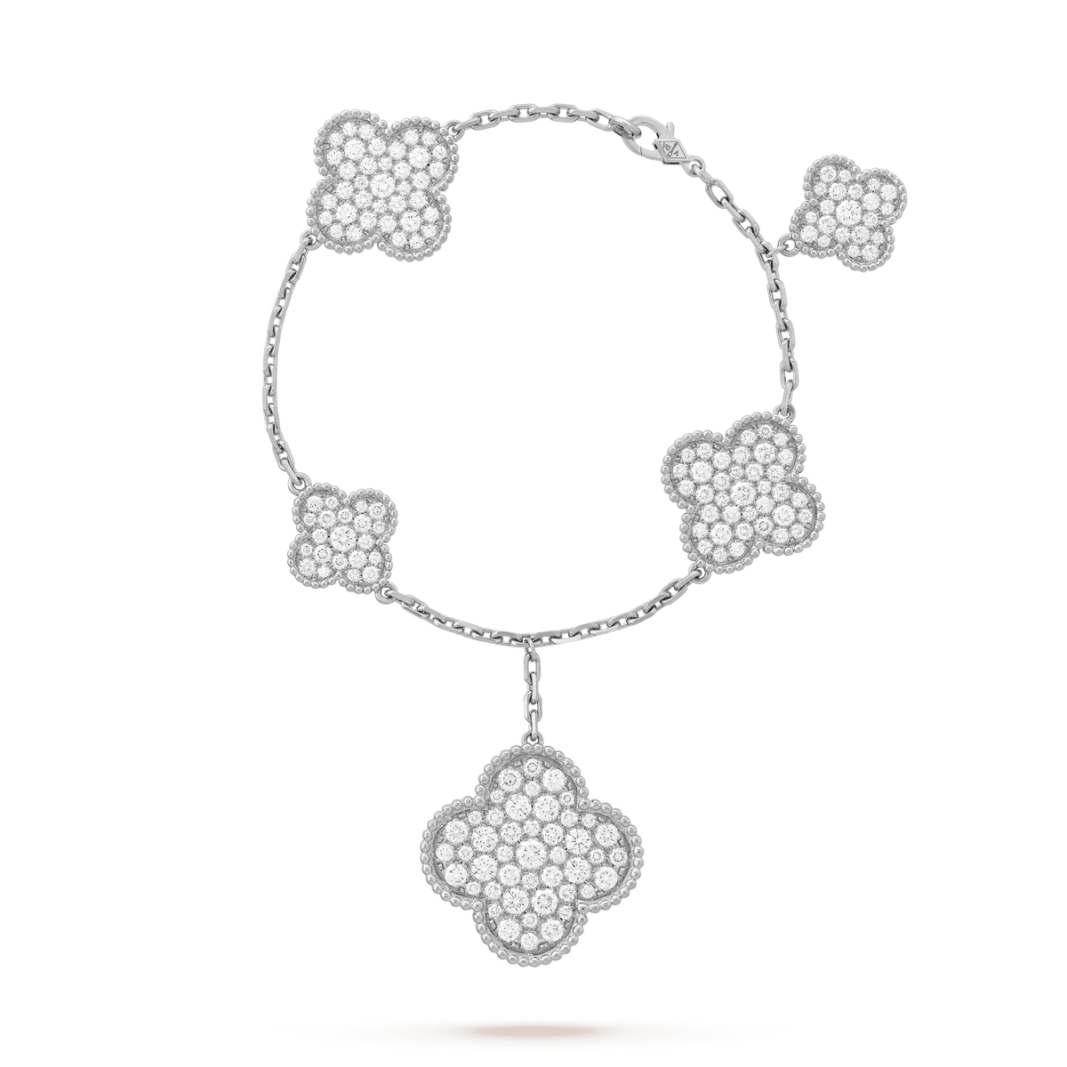 [Renovia Jewelry]CLOVER 6 MOTIFS SILVER DIAMOND BRACELET