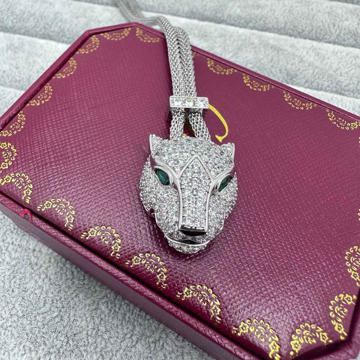 [Renovia Jewelry]FULL STONE BIG LEOPARD HEAD NECKLACE