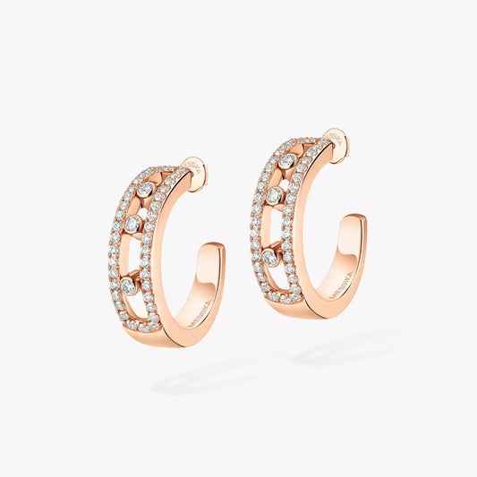[Renovia Jewelry]Diamond Pave_ Hoop Earrings Move