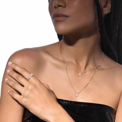 [Renovia Jewelry]Diamond Necklace My Twin 2 Rows